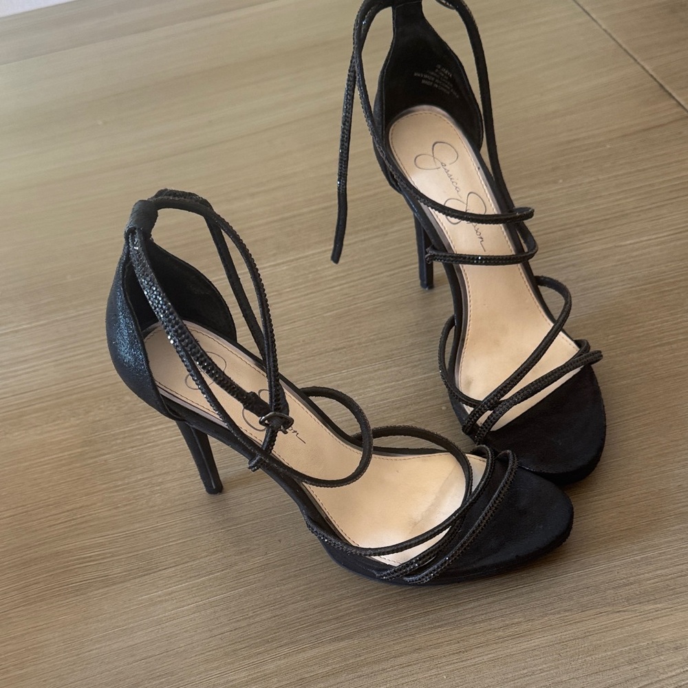 Jessica Simpson Black Strappy Heels